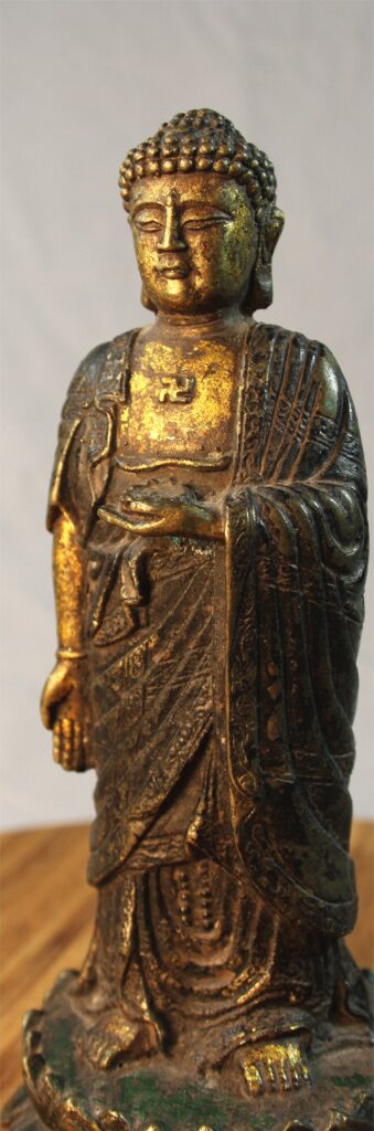 A bronze statue to AmitÄbha Buddha from my collection