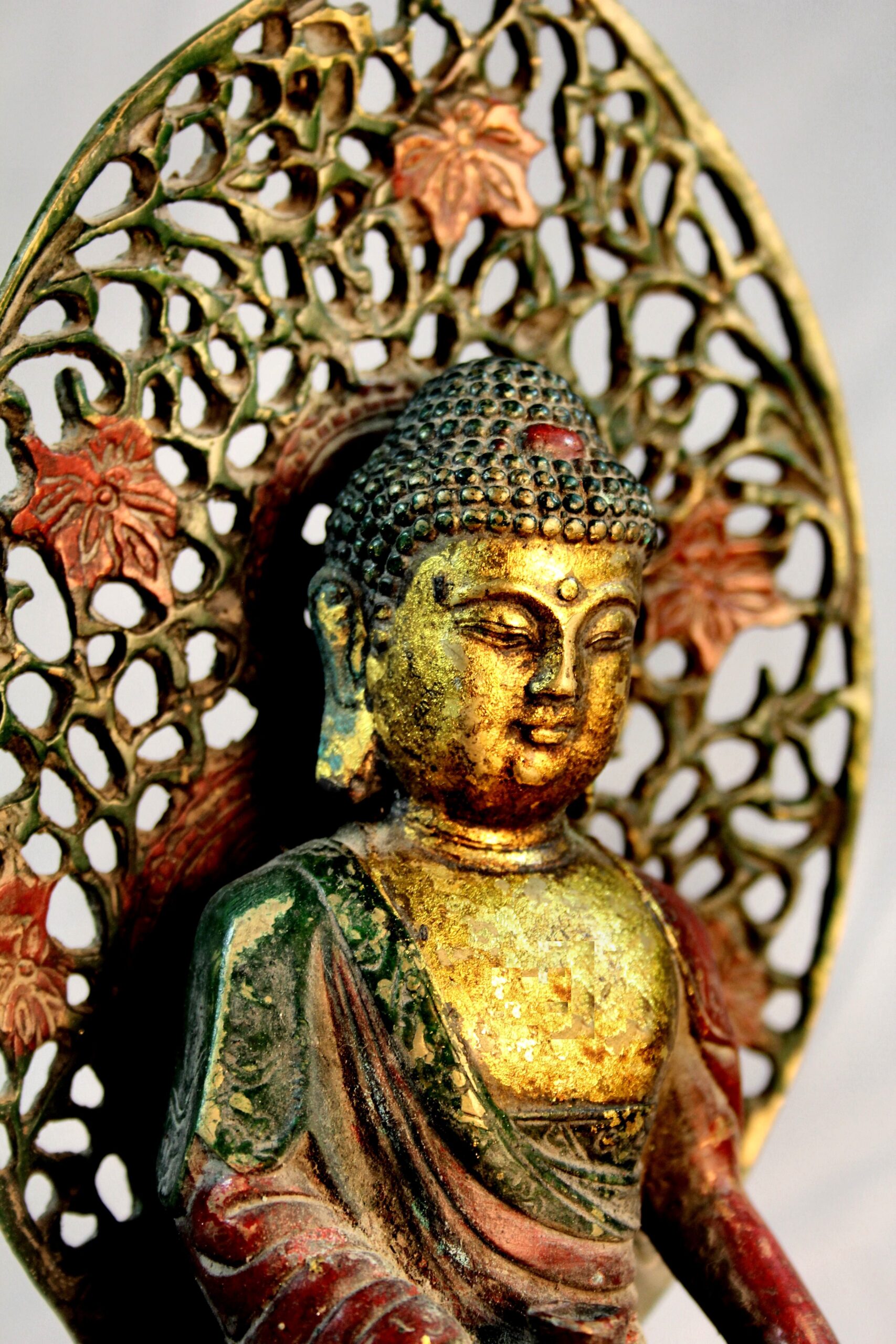 A bronze statue of ÅšÄkyamuni Buddha from my collection.